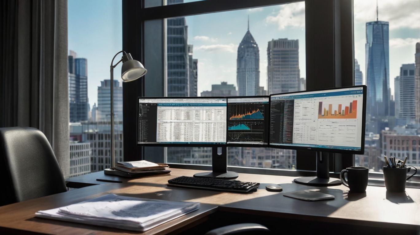 Financial professional reviewing documents